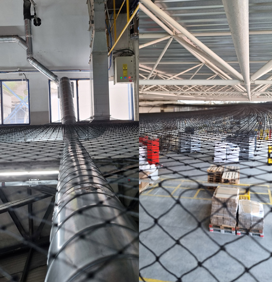 Fabrika İçi Kuş Önleme Filesi Montajı